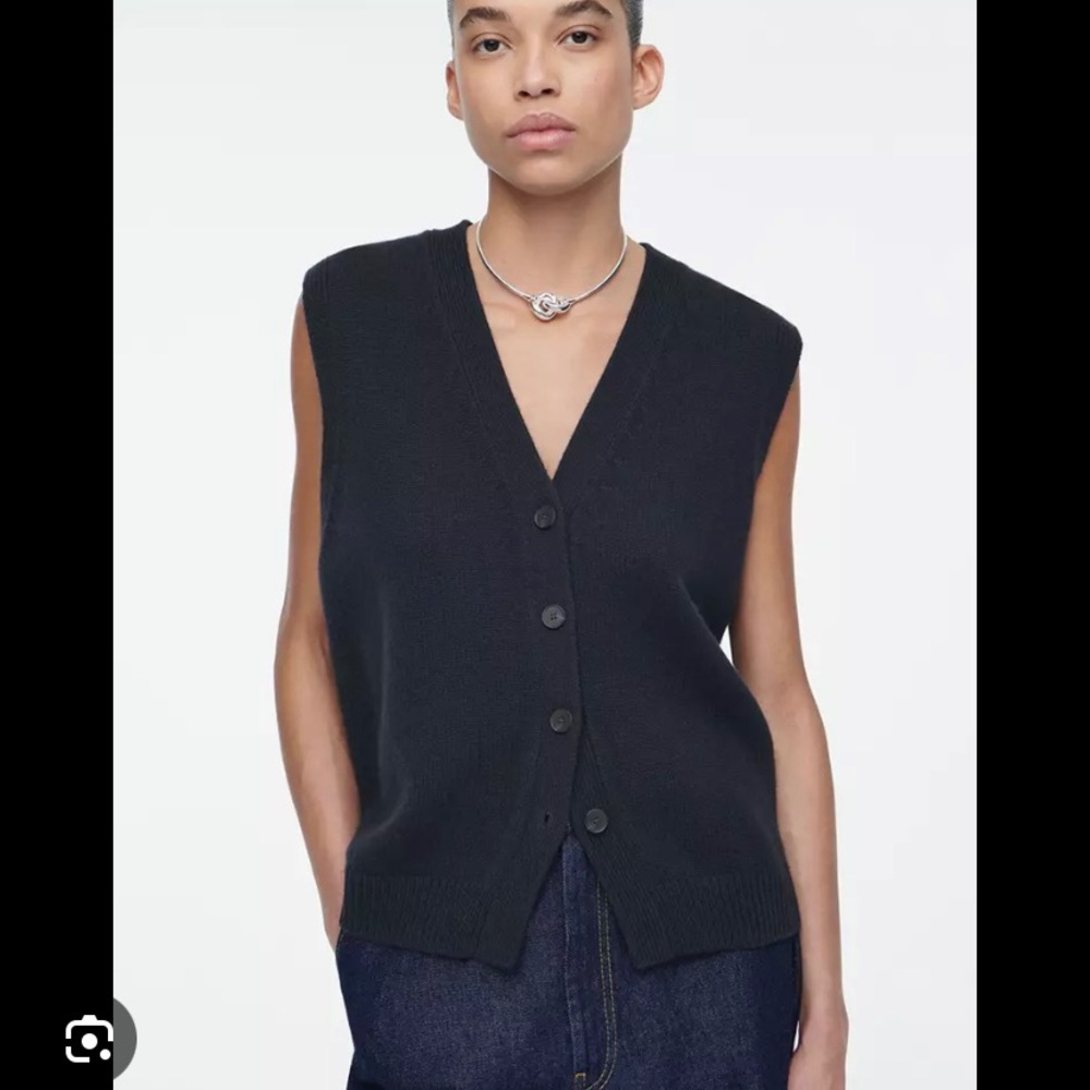NEW COS Cashmere Blend Sweater Vest Navy